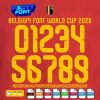 Belgium Font World Cup 2026 football kit, Belgium 2026 kit font, full numbers & alphabet pack