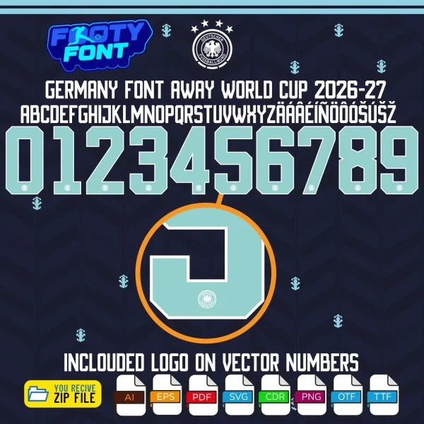 Germany Font World Cup 2026 (Away Kit) | footyfont