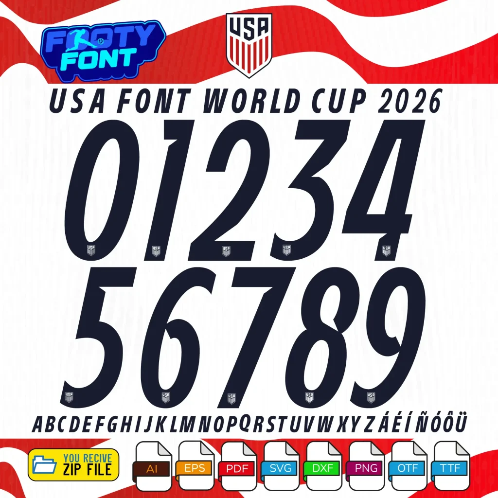 USA Font World Cup 2026 (Home Kit) | footyfont