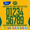 Australia Font World Cup 2026 Home showing the complete alphabet and dark green numbers with inner line details.